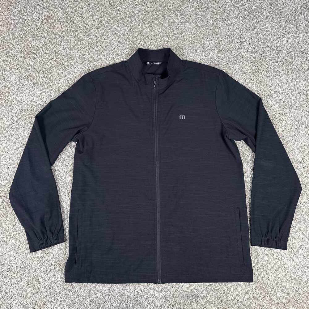 Travis Mathew Jacket Mens XL Black Mock Neck Performance Stretch Full Zip